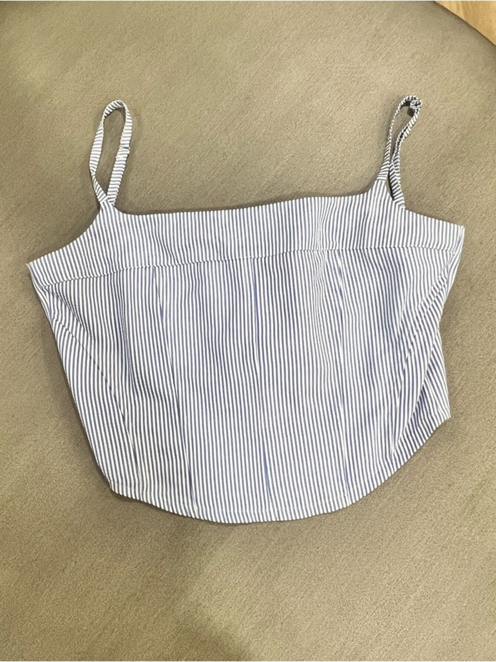 Fashion Nova Blue and White Striped Cami Crop Top